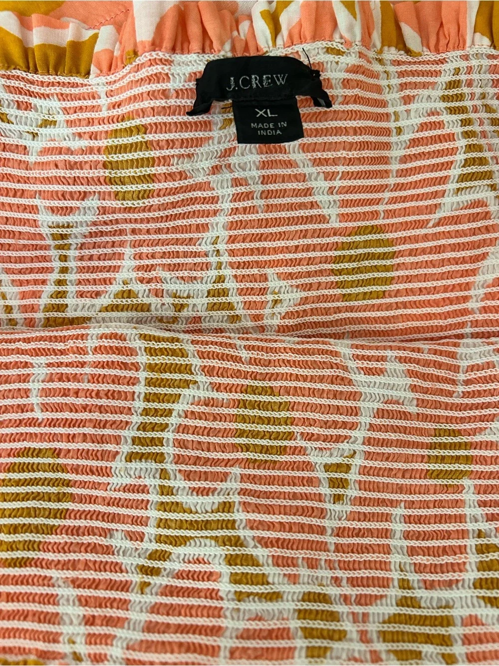 J. Crew Orange Floral Smocked Tie-Shoulder Maxi Dress